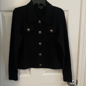Ann Taylor black sweater with gold buttons size medium